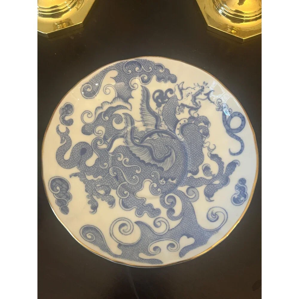 Vintage Royal Worcester Blue Dragon Teacup and Saucer Set – Fine Bone China - Picture 4 of 5